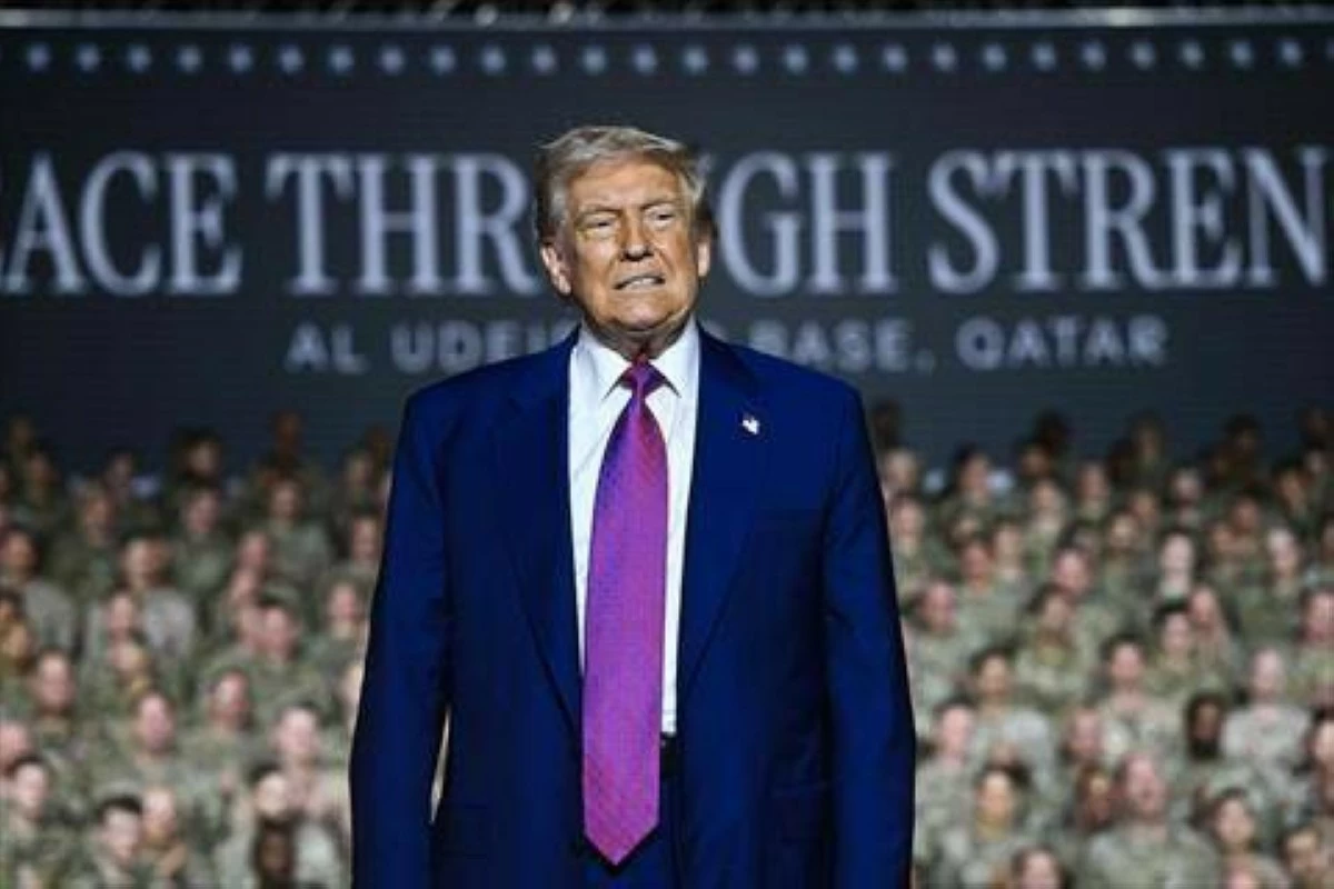 US President Donald Trump greets troops at the Al-Udeid air base southwest of Doha on May 15, 2025
(AFP photo)
