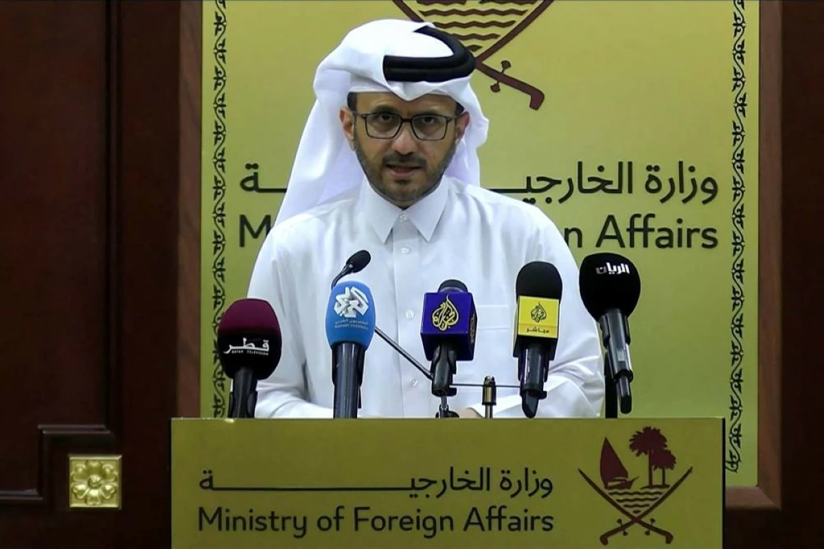 This frame grab from AFPTV footage shows Qatari foreign ministry spokesman Majed Al Ansari speaking during a media briefing in Doha on June 17, 2025
(AFP photo)