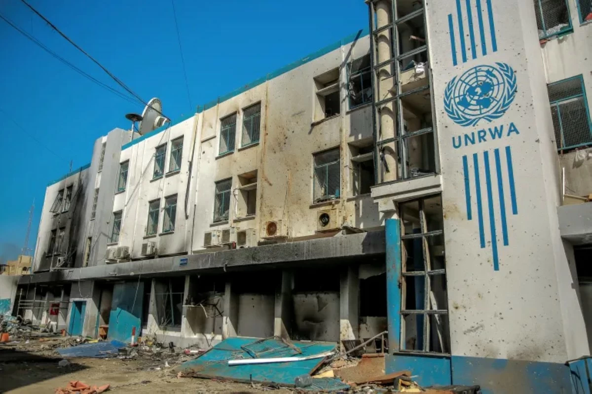 The damaged Gaza City headquarters of UNRWA on February 15, 2024 (AFP file photo)