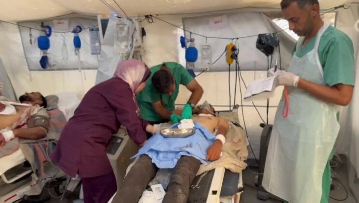 The 60-bed Red Cross Field Hospital in Rafah, now the last fully operational hospital in the area, has been running beyond maximum capacity almost daily (Photo courtesy of ICRC)