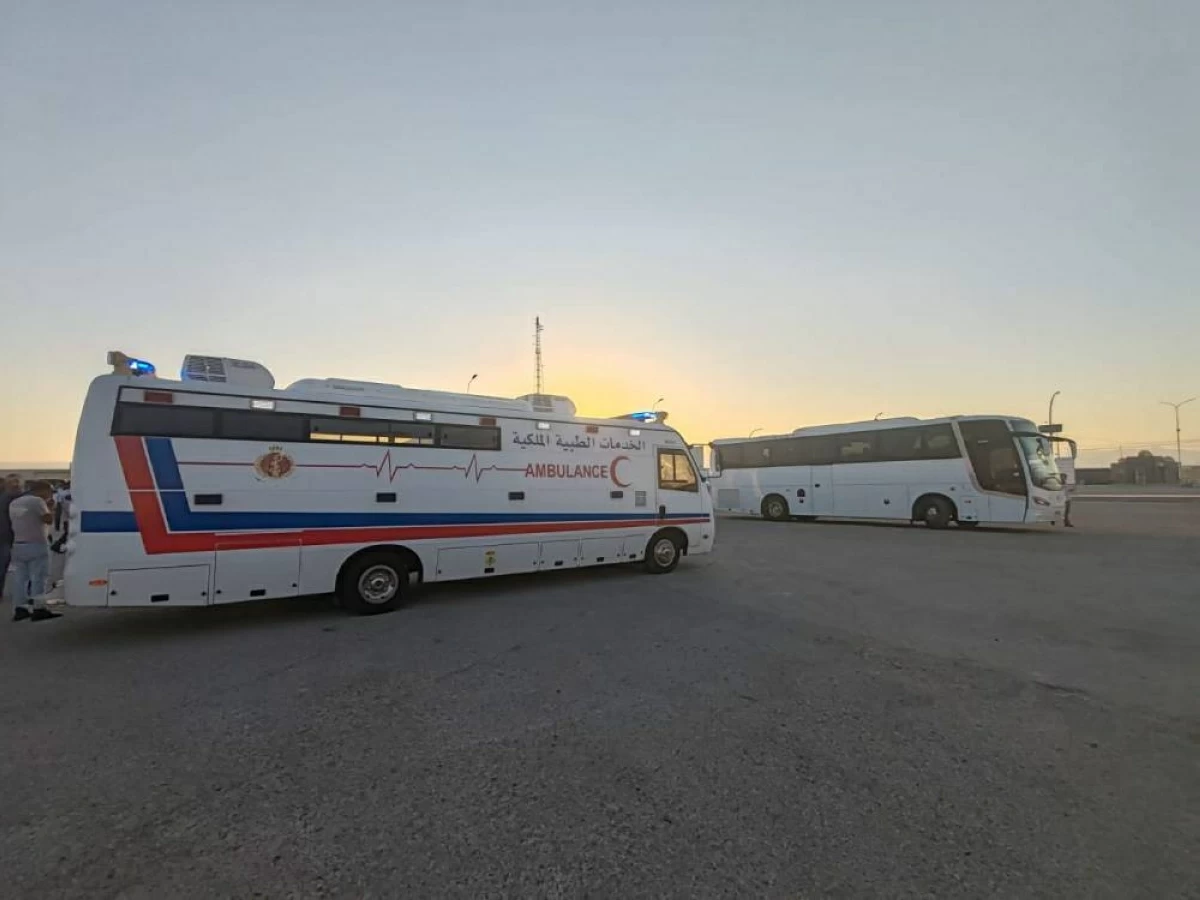 Jordan on Wednesday receives a new group of child patients and their family companions evacuated from Gaza
(Photo by Ahmad Khleifat)