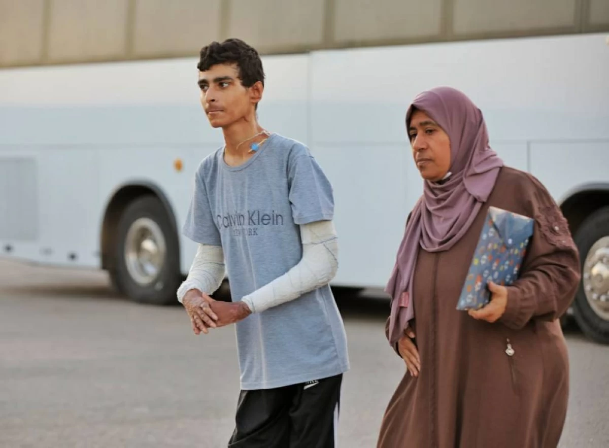 Jordan on Wednesday receives a new group of child patients and their family companions evacuated from Gaza
(Photo by Ahmad Khleifat)