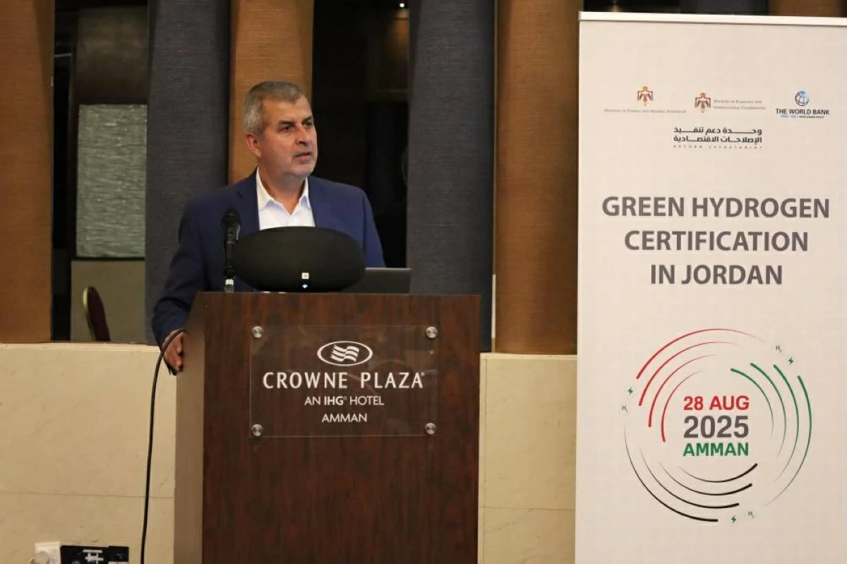 Energy and Mineral Resources Minister Saleh Kharabsheh on Thursday says that Jordan is moving steadily towards developing its green hydrogen sector (Photo courtesy of Energy Ministry)