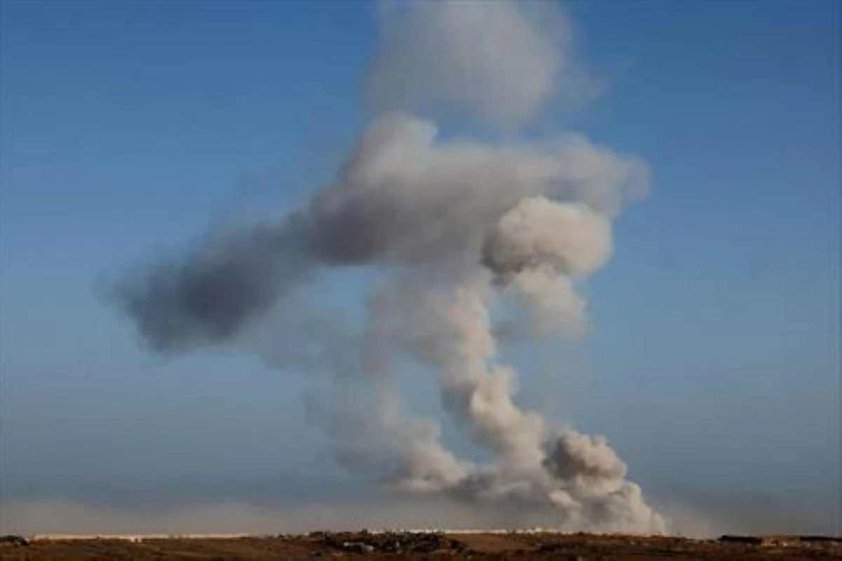 This picture taken from a position near Israel's border with the Gaza Strip shows smoke billowing during an Israeli strike on the besieged Palestinian territory, on August 29, 2025. (AFP photo)