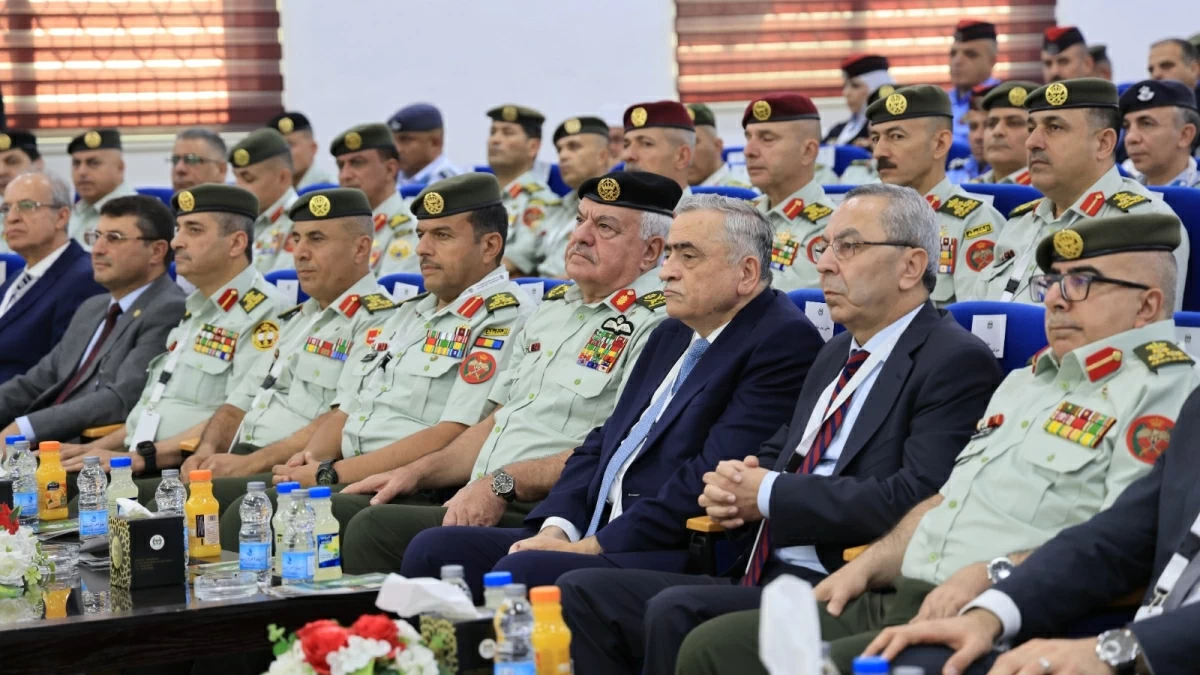 Chairman of the Joint Chiefs of Staff Major General Yousef Huneiti on Wednesday inaugurates the second Scientific Conference of the Royal Maintenance Corps (JAF photo)