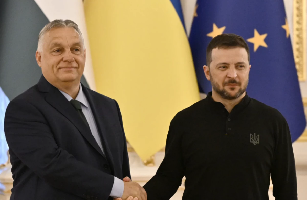 Hungarian Prime Minister Viktor Orbán proposed the idea of an immediate cease-fire to Ukraine's President Volodymyr Zelenskyy during their negotiations in Kyiv, Orbán said following the talks (AFP photo)