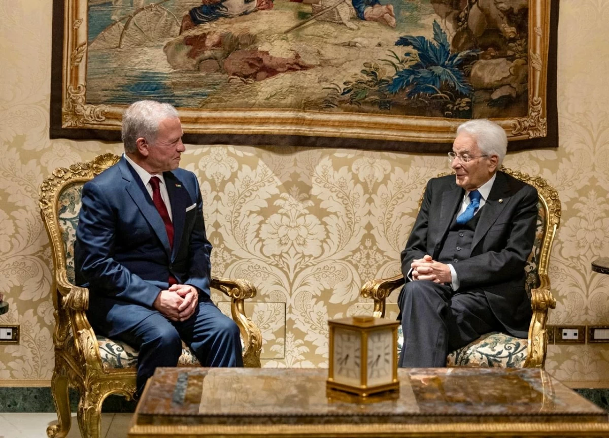 His Majesty King Abdullah meets on Tuesday with Italy President Sergio Mattarella in Rome

(Photo courtesy of Royal Court)