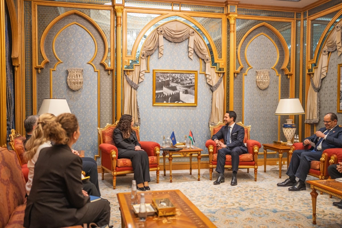 HRH Crown Prince Hussein holds on Tuesday separate meetings with Bulgaria President Rumen Radev, and Kosovo President Vjosa Osmani Sadriu on the sidelines of Future Investment Initiative (FII9) conference in Riyadh (Photo courtesy of Royal Court)