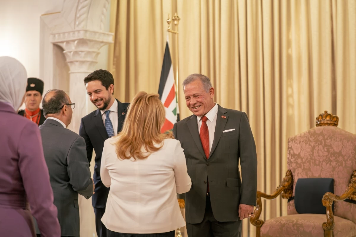 At Raghadan Palace, His Majesty King Abdullah, accompanied by His Royal Highness Crown Prince Hussein, listens to Parliament’s response to the Speech from the Throne (Royal Court photos)