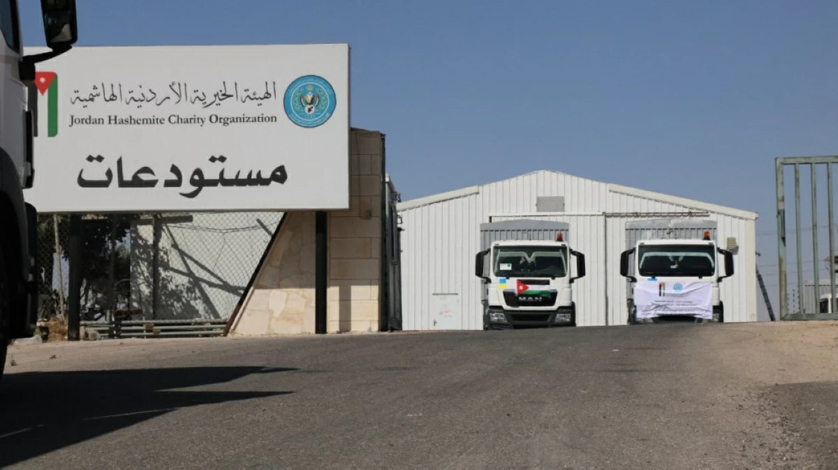 Secretary General of the Jordan Hashemite Charity Organisation Hussein Shibli says the relief agency’s warehouses hold 10,000 truckloads of humanitarian and food aid ready for delivery to Gaza (JT file)