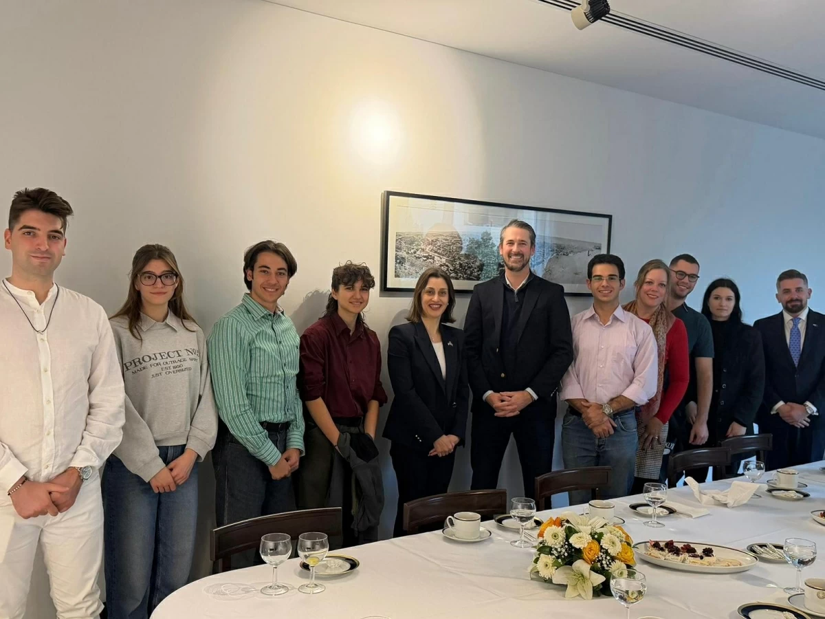A group photo of a student delegation from Hellenic American University during their recent four-day trip to Amman (Photo courtesy of Cameron Bell)