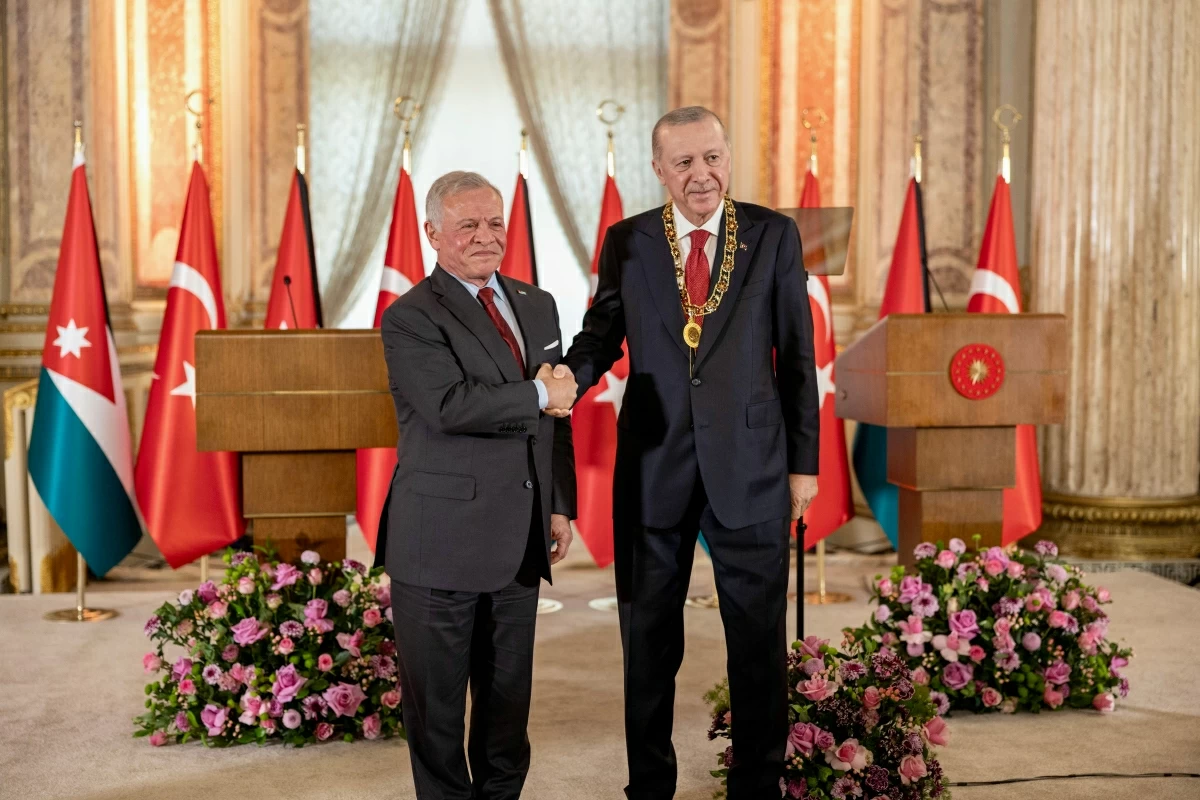 Jordan and Turkey issue a joint statement on Saturday at the conclusion of talks between His Majesty King Abdullah and Turkey President Recep Tayyip Erdoğan at Dolmabahçe Palace in Istanbul (Photo courtesy of Royal Court)