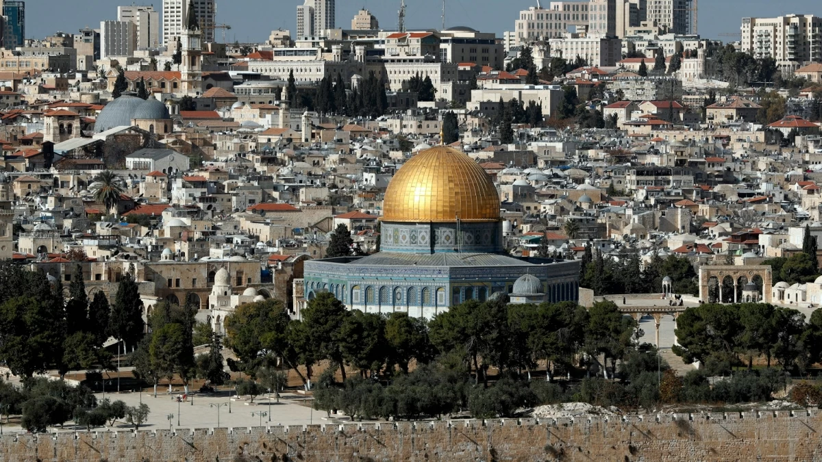 This photograph taken May 10, 2021, shows a general view of the Dome of the Rock in occupied Jerusalem 
(AFP photo)