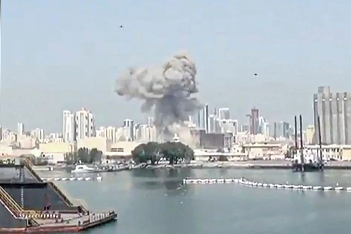 This video grab taken from UGC images posted on social media on February 28, 2026, and verified by AFPTV teams in Paris, shows the moment of a strike on a US base in Bahrain
(AFP photo)