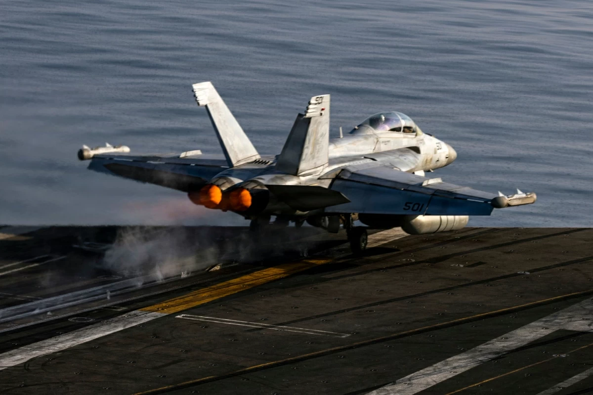 This US Navy handout photo released by US Central Command public affairs shows an EA-18G Growler, attached to Electronic Attack Squadron (VAQ) 133, launching from the flight deck of Nimitz-class aircraft carrier USS Abraham Lincoln (CVN 72) in support of Operation Epic Fury on March 2, 2026 (AFP photo)