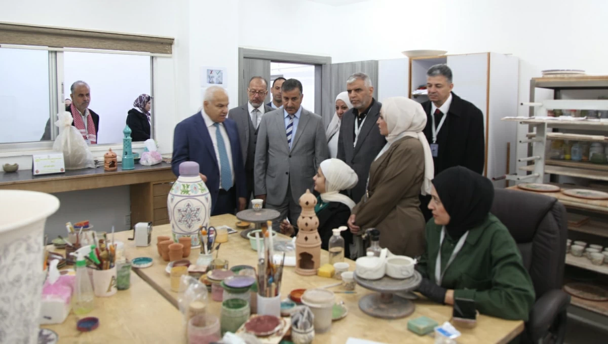During a field visit on Monday to vocational training institutes, Labour Minister Khaled Bakkar says that the professions targeted under the programmes would help replace non-Jordanian labourers with Jordanian workers (Petra photo)
