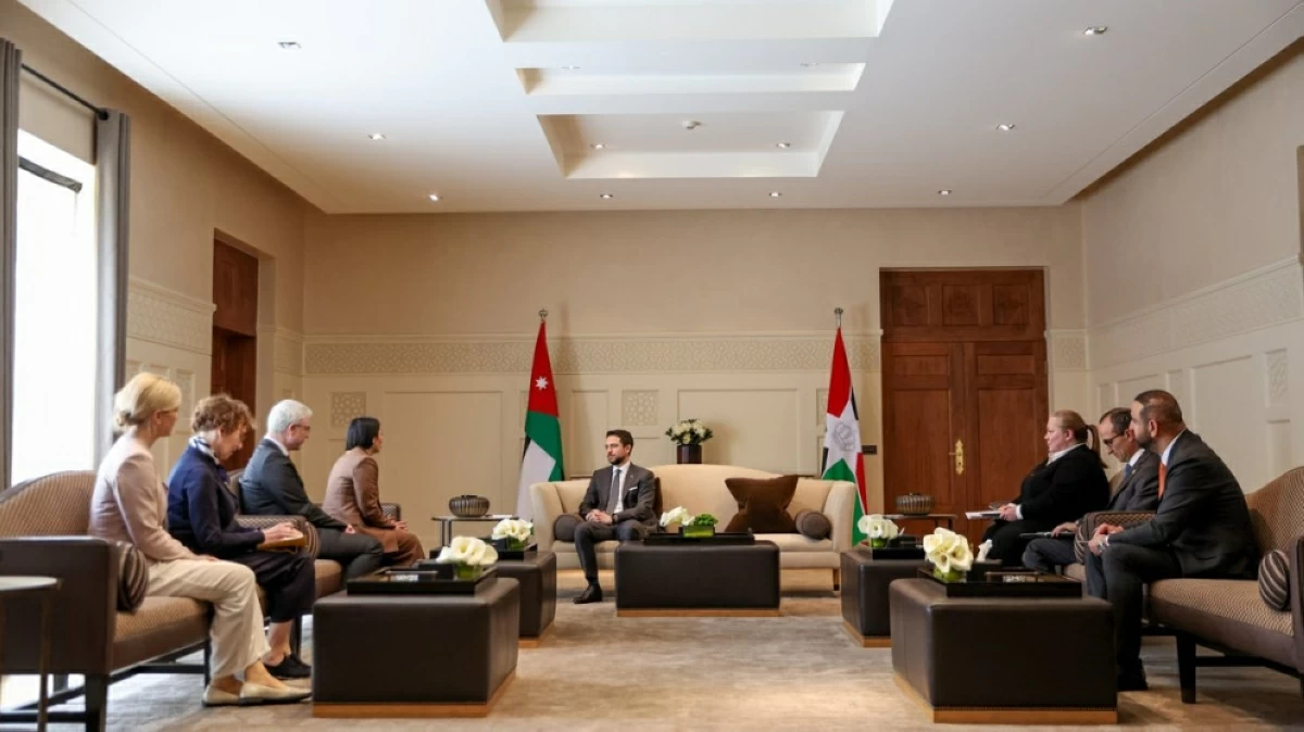 HRH Crown Prince Hussein, during a meeting with Germany Minister for Economic Cooperation and Development Reem Alabali Radovan, expresses Jordan’s appreciation for the strong partnership between the two countries in the fields of economic and humanitarian development (Photo courtesy of Royal Court)