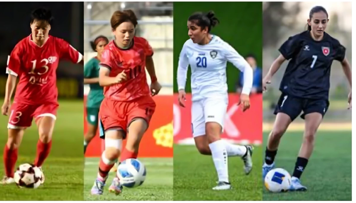Jordan's Arwa Batayneh (right) named one of Group B and 12 overall players to watch at the upcoming U20 Asian Cup (photo courtesy of AFC)