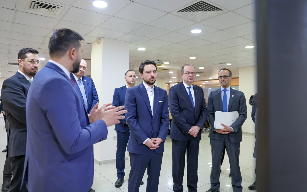 HRH Crown Prince Hussein, during a visit to the Ministry of Digital Economy and Entrepreneurship, meets with the Sanad application developers, and notes the importance of building on Sanad’s success by expanding the government services it offers, thereby simplifying procedures for citizens (Photo courtesy of Royal Court)