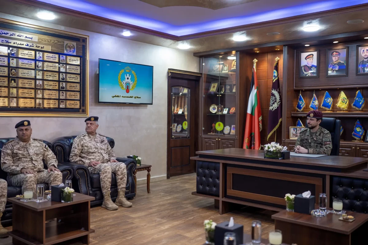 HRH Crown Prince Hussein on Tuesday visits the Royal Engineering Corps Directorate (Photo courtesy of Royal Court)