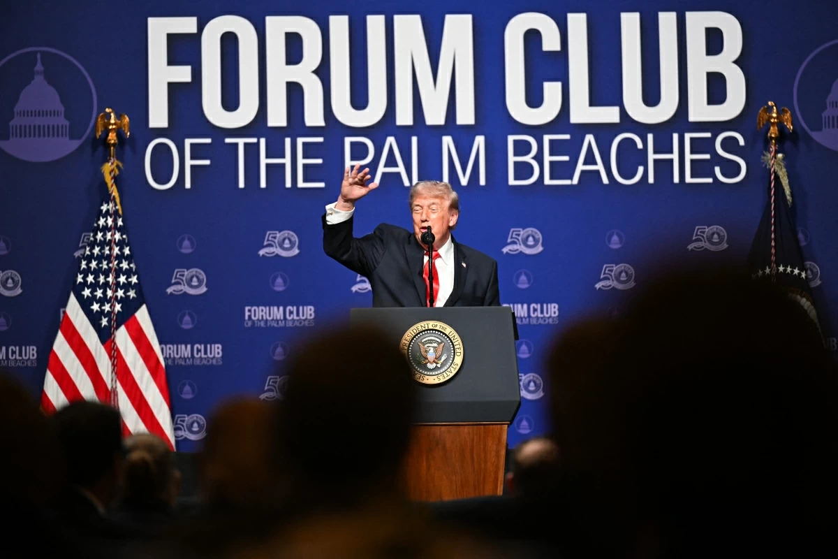 U.S. President Donald Trump speaks during an event at the Raymond (AFP photo)