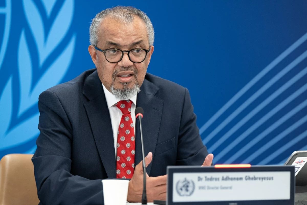 A handout photograph released by the World Health Organisation on May 7, 2026, shows WHO Director-General Tedros Adhanom Ghebreyesus addressing a virtual press conference from the organisation’s headquarters in Geneva on a cluster of hantavirus cases linked to cruise ship travel (AFP photo)