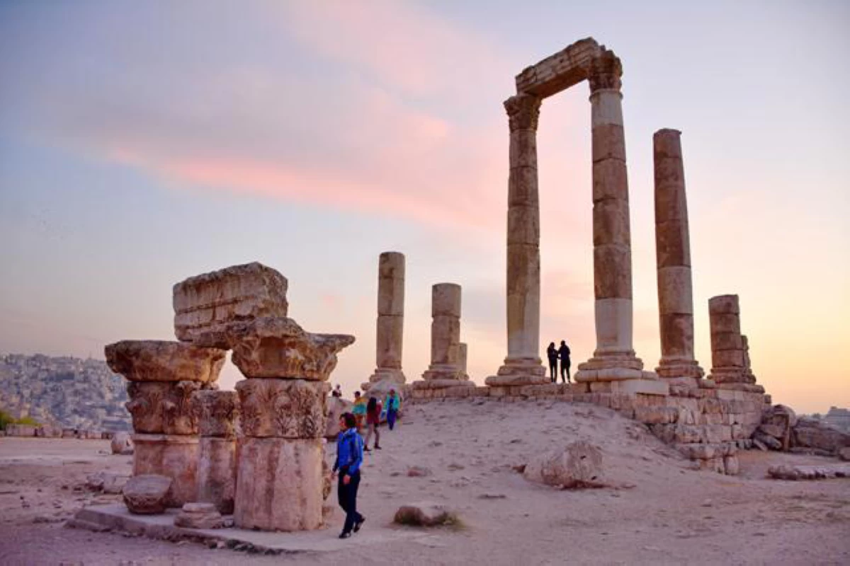 Visitors at the Amman Citadel site (JT file) 