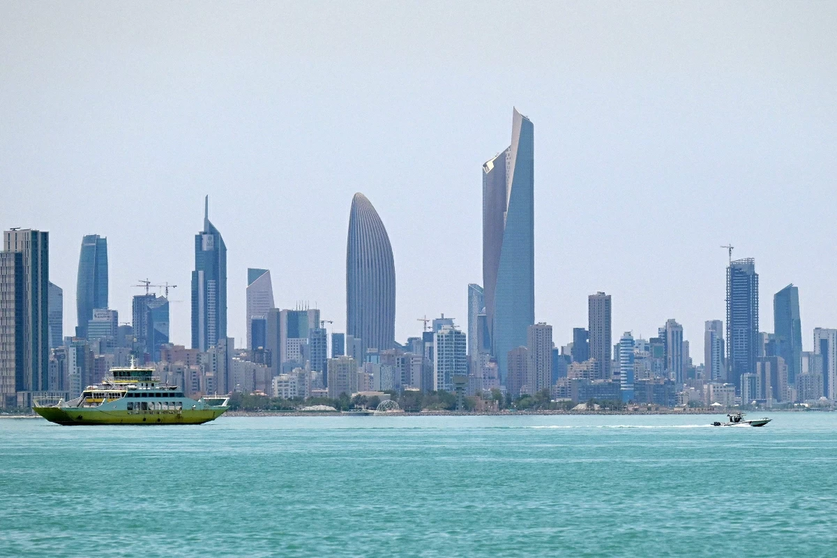 The Kuwait City skyline is pictured from across the waterfront along the Gulf in Salimiyah on June 2, 2026
(AFP photo) 