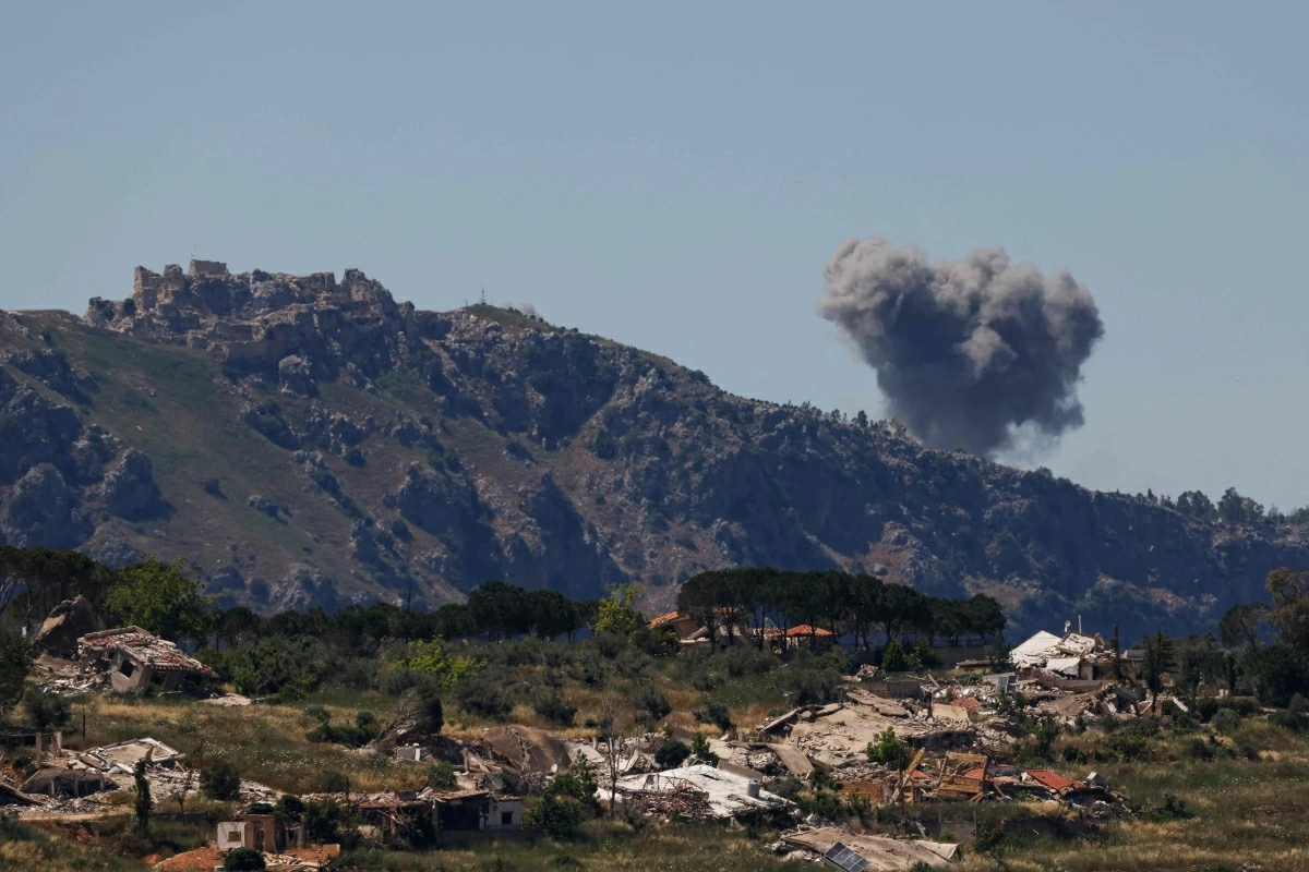 Smoke rises following Israeli bombardment in southern Lebanon close to the Beaufort Castle as seen from a position across the border in the Upper Galilee, in northern Israel on June 4, 2026 (AFP photo)