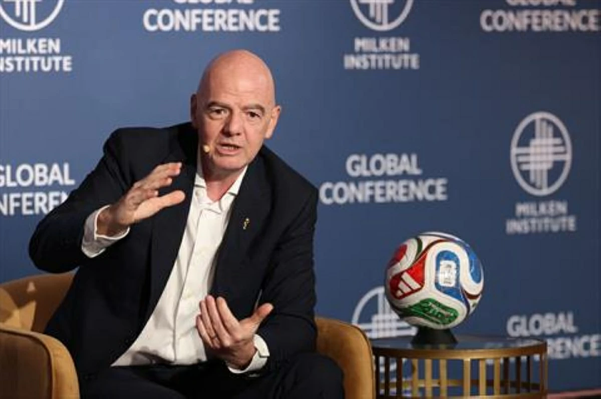 FIFA President Gianni Infantino speaks during the 29th annual Milken Institute Global Conference at the Beverly Hilton in Beverly Hills, California on May 5, 2026 (AFP photo)