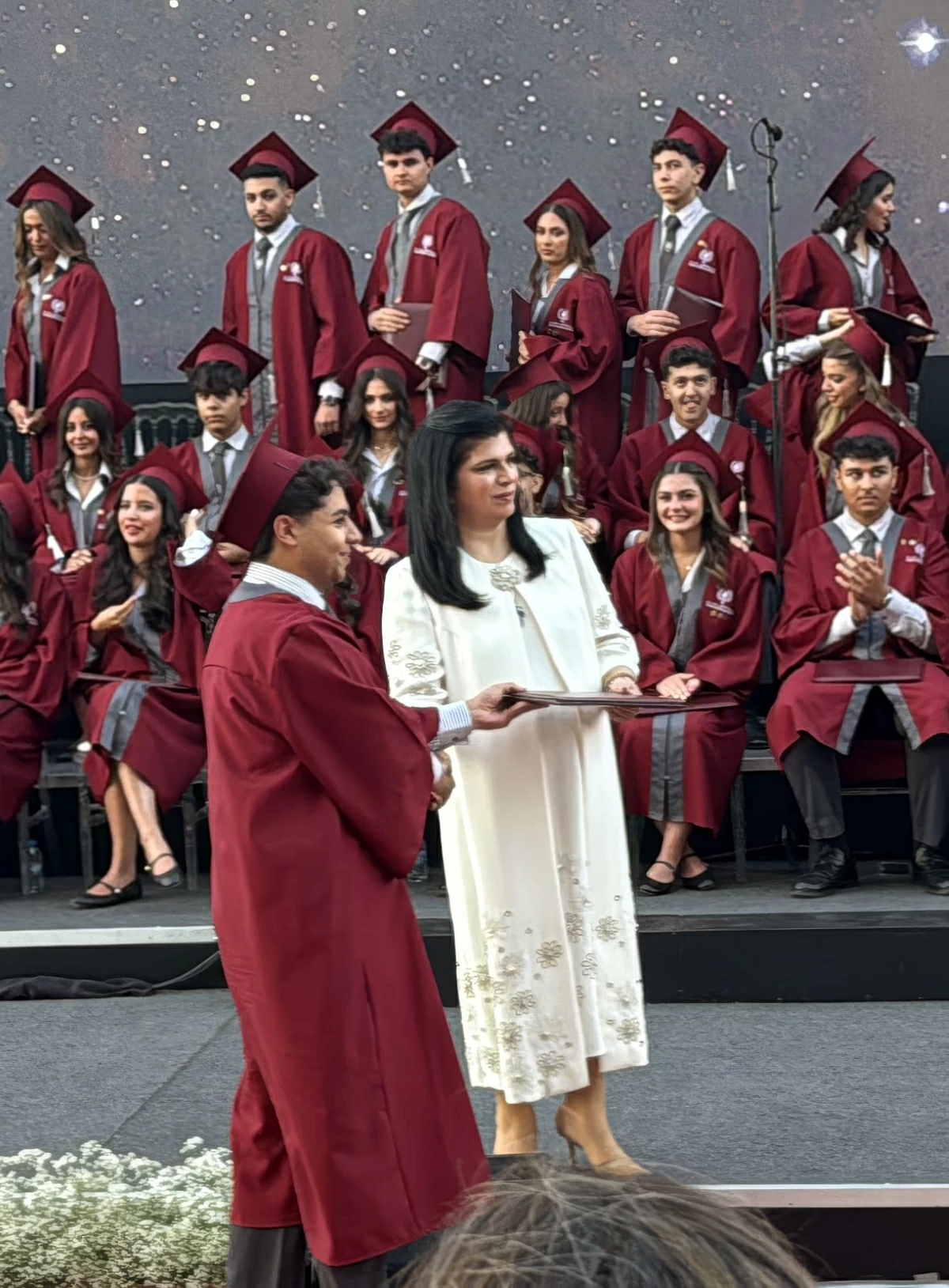 HRH Princess Sumaya Bint El Hassan, Chair of the Board of Trustees of the Amman Baccalaureate School, patronises the graduation ceremony of the Amman Baccalaureate School’s 42nd graduating class of 2026 (Amman Baccalaureate School photo)