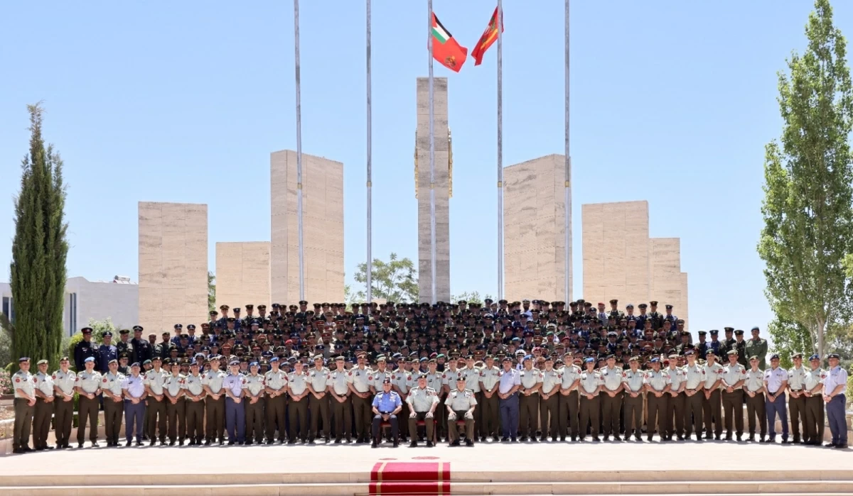 Deputising for His Majesty King Abdullah, the Supreme Commander of the Jordan Armed Forces-Arab Army, Chairman of the Joint Chiefs of Staff Maj. Gen. Yousef Huneiti on Sunday attends the graduation ceremony of the 30th batch of the 66th Joint Command and Staff course (JAF photo)