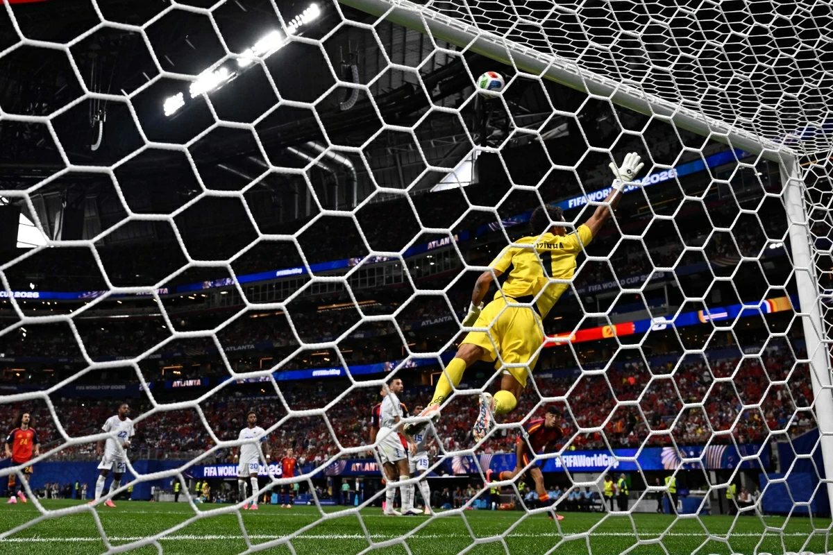 Cape Verde's goalkeeper #01 Vozinha makes a save during the 2026 World Cup Group H football match between Spain and Cape Verde at the Atlanta Stadium in Atlanta on Monday
(AFP photo)