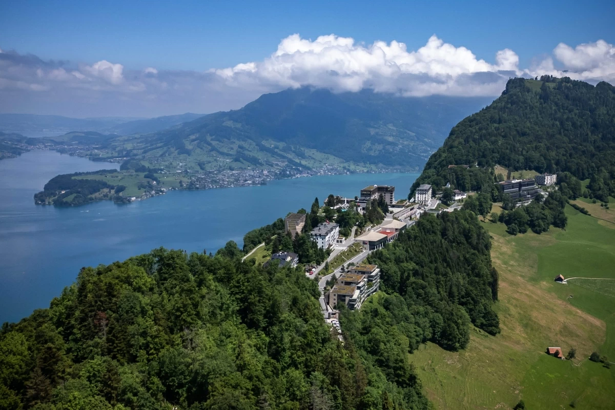 This aerial photograph taken on June 4, 2024, shows the Burgenstock resort above Lake Lucerne that will host a Ukraine peace summit on June 15-16, 2024
(AFP photo)
