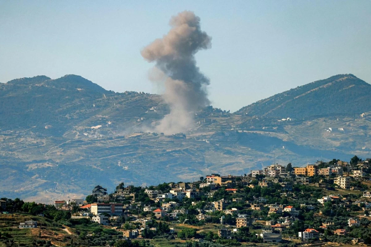 Smoke rises following Israeli bombardment in southern Lebanon as seen from a position across the border in the Upper Galilee in northern Israel on June 19, 2026 (AFP photo)