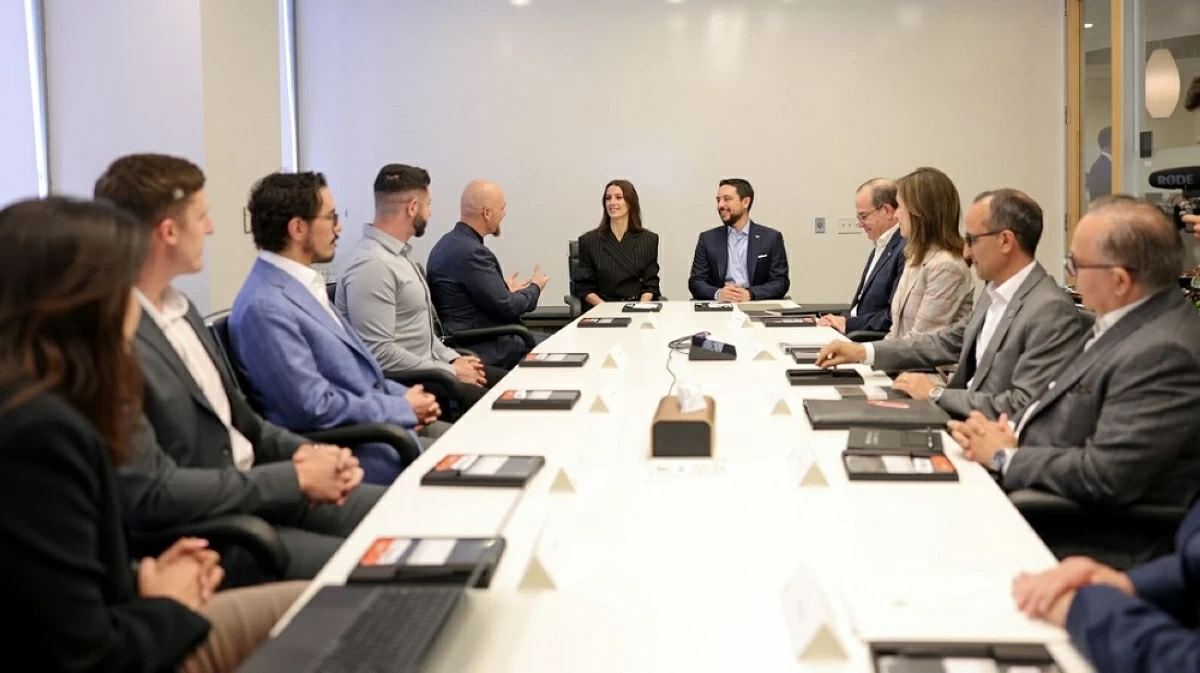 HRH Crown Prince Hussein, accompanied by HRH Princess Rajwa, on Monday visits Replit, an AI software creation company in Silicon Valley, California (Photo courtesy of Royal Court)