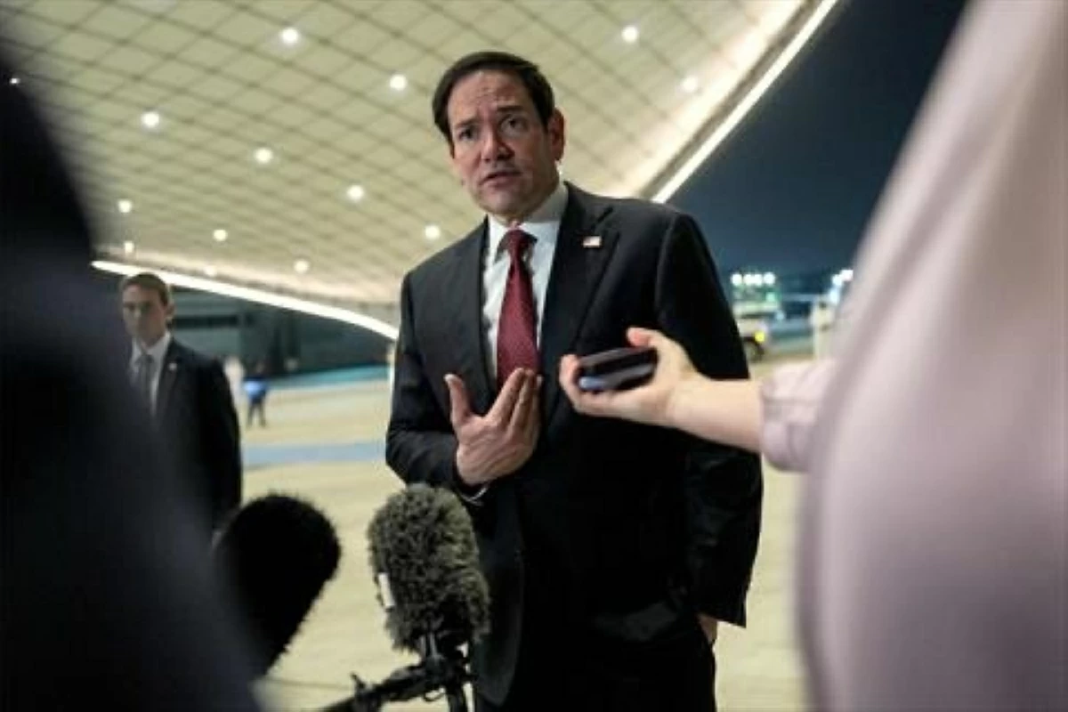 US Secretary of State Marco Rubio speaks to the media upon arrival at al-Bateen Executive Airport in Abu Dhabi on June 23, 2026 (AFP photo)