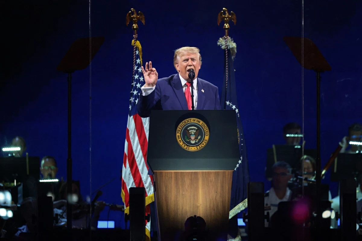 US President Donald Trump speaks during "Salute to America 250" Fourth of July celebrations on the National Mall on July 04, 2026 in Washington, DC (AFP photo) 