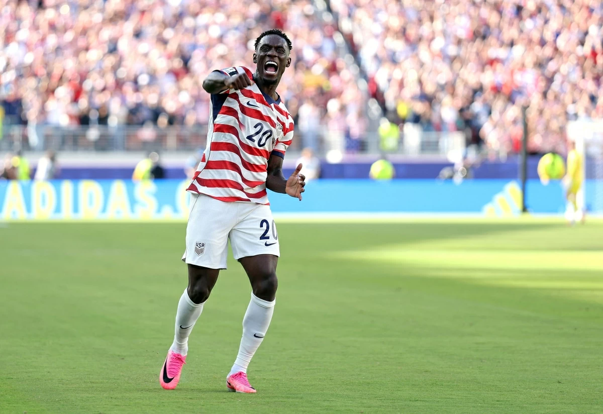 Folarin Balogun #20 of the United States celebrates scoring his team's first goal during the FIFA World Cup 2026 Round of 32 match between USA and Bosnia and Herzegovina at San Francisco Bay Area Stadium on July 01, 2026 in Santa Clara, California (AFP photo)