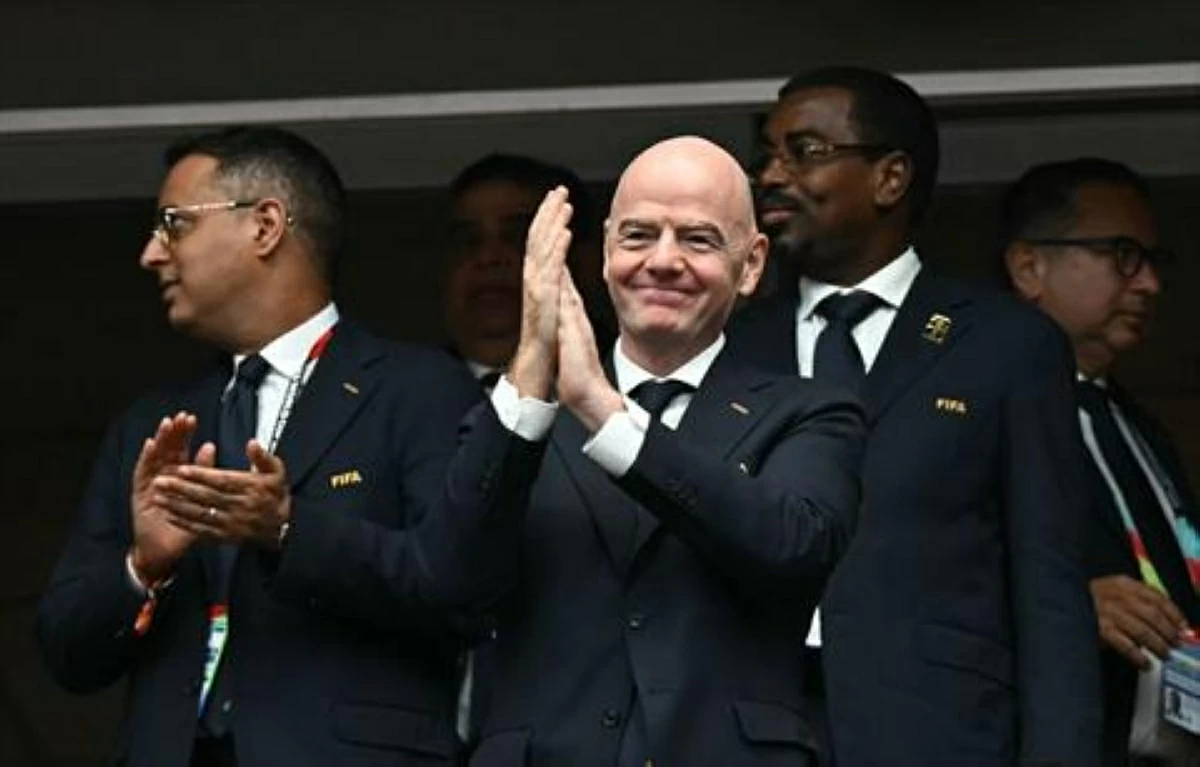 FIFA President Gianni Infantino gestures ahead of the 2026 World Cup round of 16 football match between Canada and Morocco at the Houston Stadium in Houston on July 4, 2026 (AFP photo)
