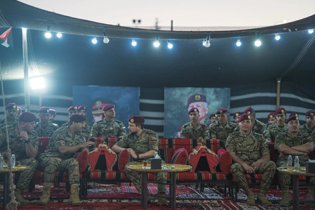 Members of the 101st Special Battalion, a unit of the King Abdullah II Royal Special Forces, held aceremony on Monday to mark the conclusion of His Royal Highness Crown Prince Al Hussein’s service asthe battalion’s Deputy Commander (Photo courtesy of Royal Court)
