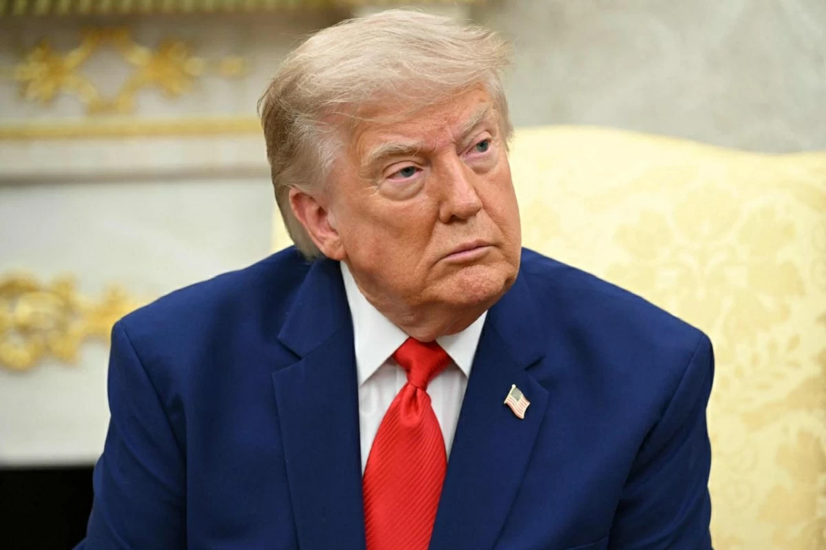 US President Donald Trump looks on during a meeting with Lebanese President Joseph Aoun in the Oval Office of the White House in Washington, DC, on July 21, 2026 (AFP photo)