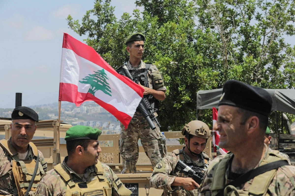 Lebanese soldiers patrol at the entrance to Zawtar Al Gharbiya on July 22, 2026, after the army deployed to the southern village (AFP photo)