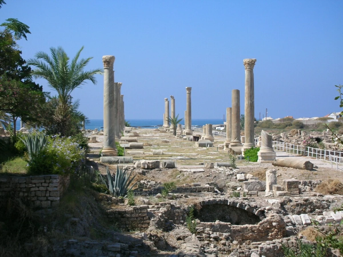 Roman columns in the antique town of Tyre, located on the southern coast of Lebanon, 83 kilometres south of Beirut
(UNESCO photo)