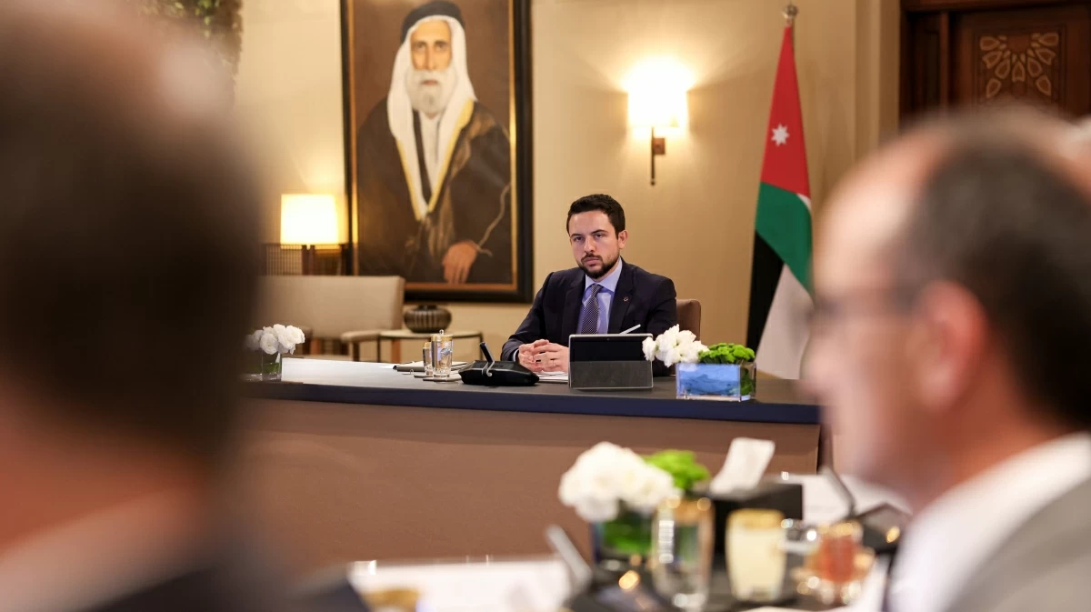 HRH Crown Prince Hussein, the Regent, chairs a regular meeting of the National Council for Future Technology, and highlights the importance of continuity in leveraging technological and technical capabilities to improve healthcare services (Photo courtesy of Royal Court)