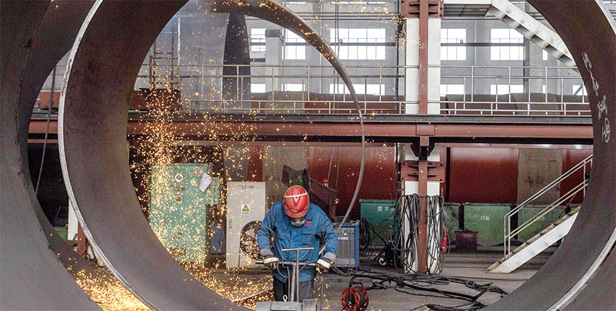 Man working on factory floor