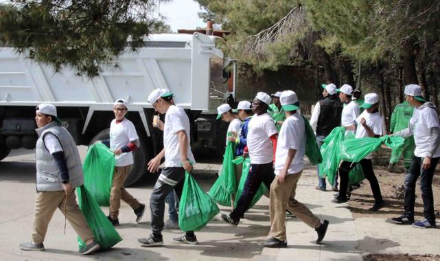 people cleaning the streets