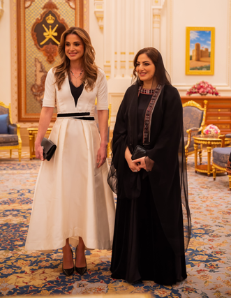 Queen Rania meets with the Honourable Lady Spouse of His Majesty the Sultan of Oman in Muscat Jordan Times