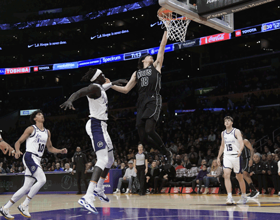 Wenyen Gabriel with a dunk vs the Brooklyn Nets