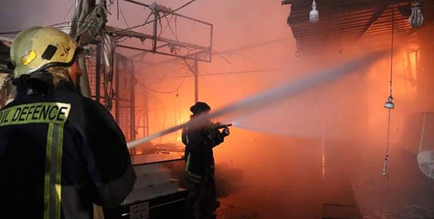 Fire demolishes multiple shops in Raghadan complex | Jordan Times